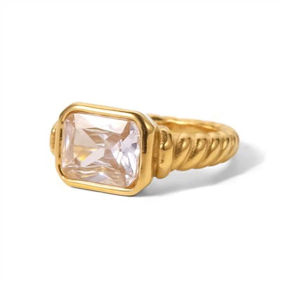 Cincin Croissant Batu Permata
