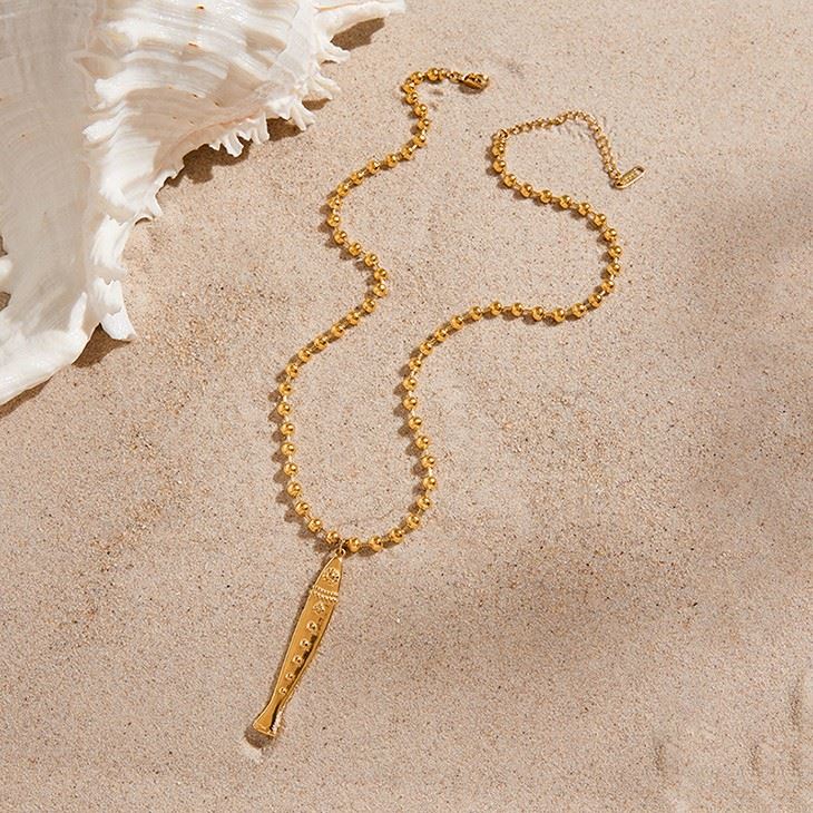 Fish Bone Pendant Gold Necklace suppliers