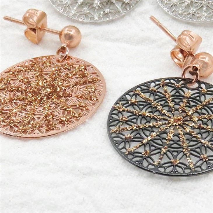 Geometric Filigree Disc Earrings