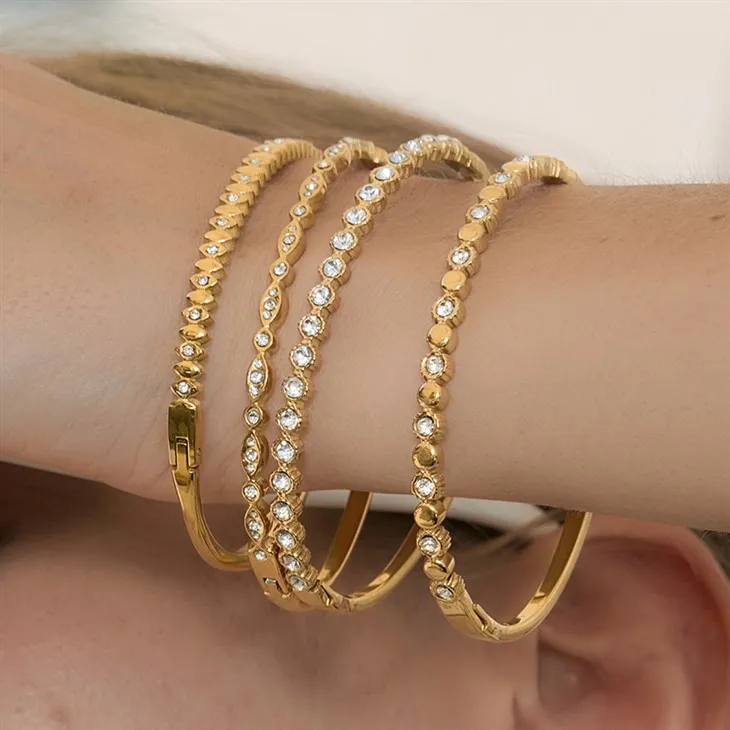 Separuh-Gelang Bangle Boleh Ditindan Pavé