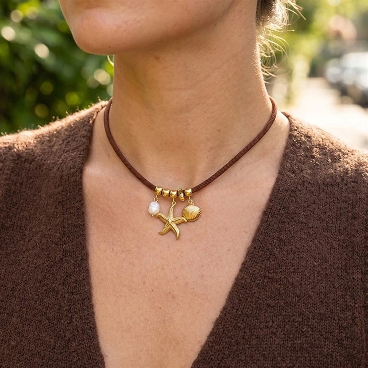 Retro Boho Starfish Pearl Necklace suppliers
