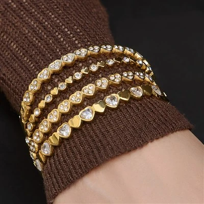 Gelang Jantung Bersalut Emas Minimalis