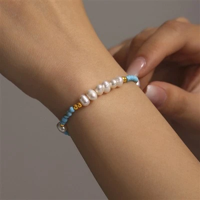 Gelang Mutiara Air Tawar Turquoise
